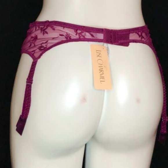 LISE CHARMEL GARTER BELT - EGGPLANT - Picture 5 of 6